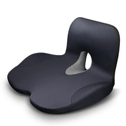memory foam seat cushion for office chairs, l-shaped integrated cushion with pressure-reducing, hip and waist support