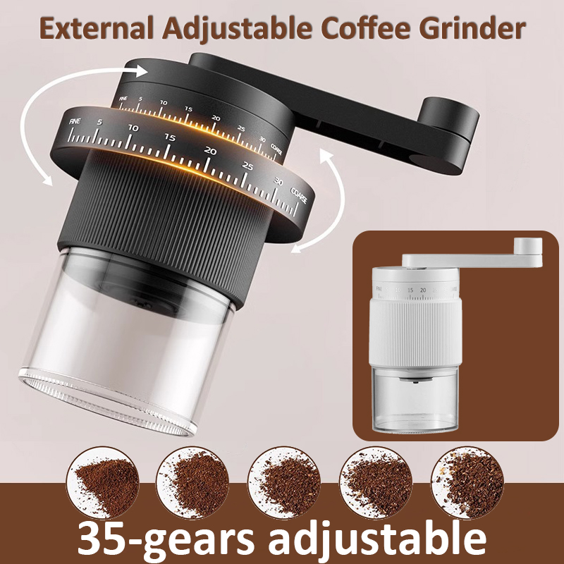 External Adjustable Coffee Bean Grinder Gears Manual Burr Coffee Grinder Professional FoodGrade Cer 7