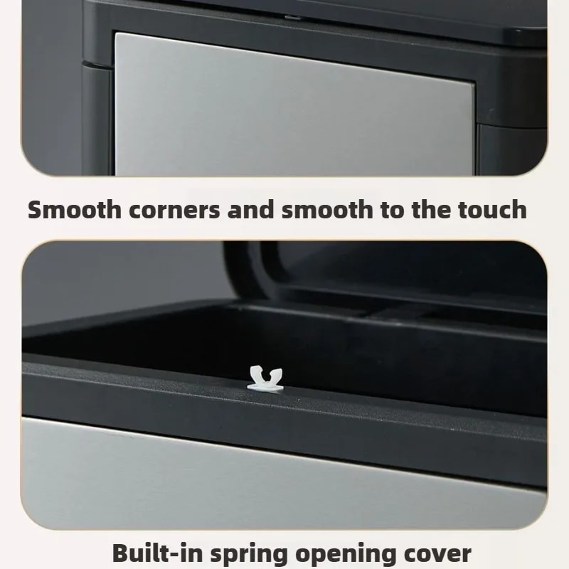 Rectangular Kitchen Wastebasket With Anti Odor And Recycling Features Trash Can Storage Kitchen Was 4