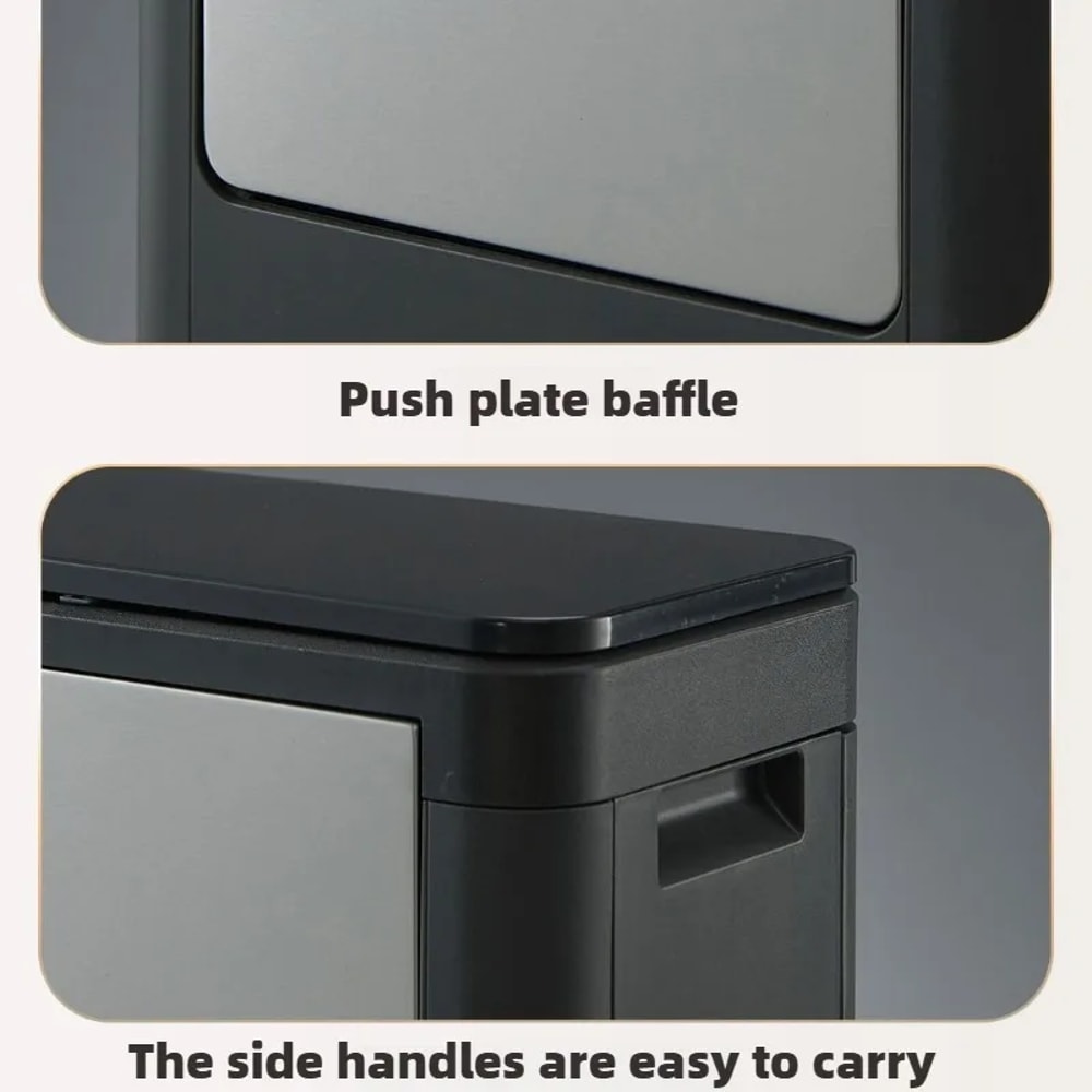 Rectangular Kitchen Wastebasket With Anti Odor And Recycling Features Trash Can Storage Kitchen Was 5