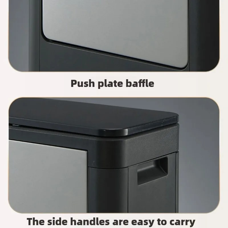 Rectangular Kitchen Wastebasket With Anti Odor And Recycling Features Trash Can Storage Kitchen Was 5