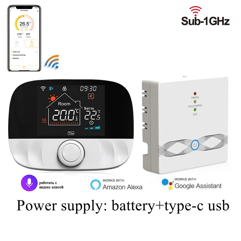 Battery Powered Temperature Controller For Gas Boiler WiFi Thermostat 7
