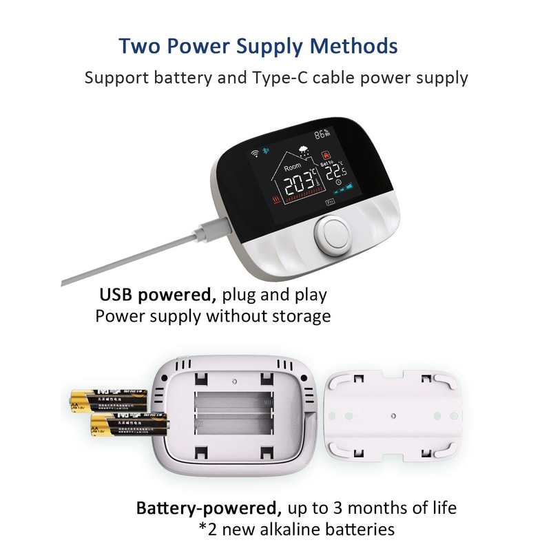 Battery Powered Temperature Controller For Gas Boiler WiFi Thermostat 4