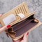 PU Leather Phone Purse Ladies Fashion Wallet Female Hollow Leaves Clutch Handbag Coin Card Holders 5