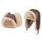 Faux Fur Leather Snow Cap Winter Thick Warm Russian Ushanka Hat For Men Womens With Ear Flaps 2