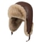 Faux Fur Leather Snow Cap Winter Thick Warm Russian Ushanka Hat For Men Womens With Ear Flaps 3