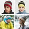 Decorative Unisex Beanie Hat Letter Label And Colorful Stripes 2