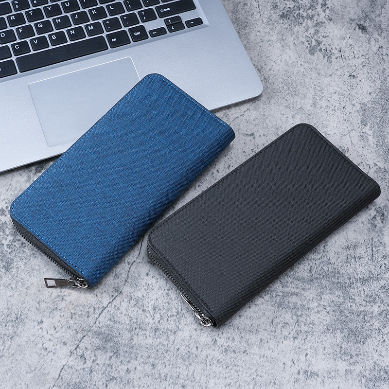 Canvas Clutch Wallet For Men Large Capacity Zipper Business MultiCard 4