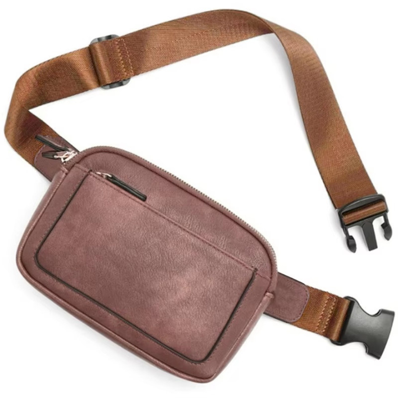 Women's PU Leather Fanny Pack, Adjustable Strap Crossbody Chest Bag, Fashion Waist Bag with Card Pocket for Outdoor Use