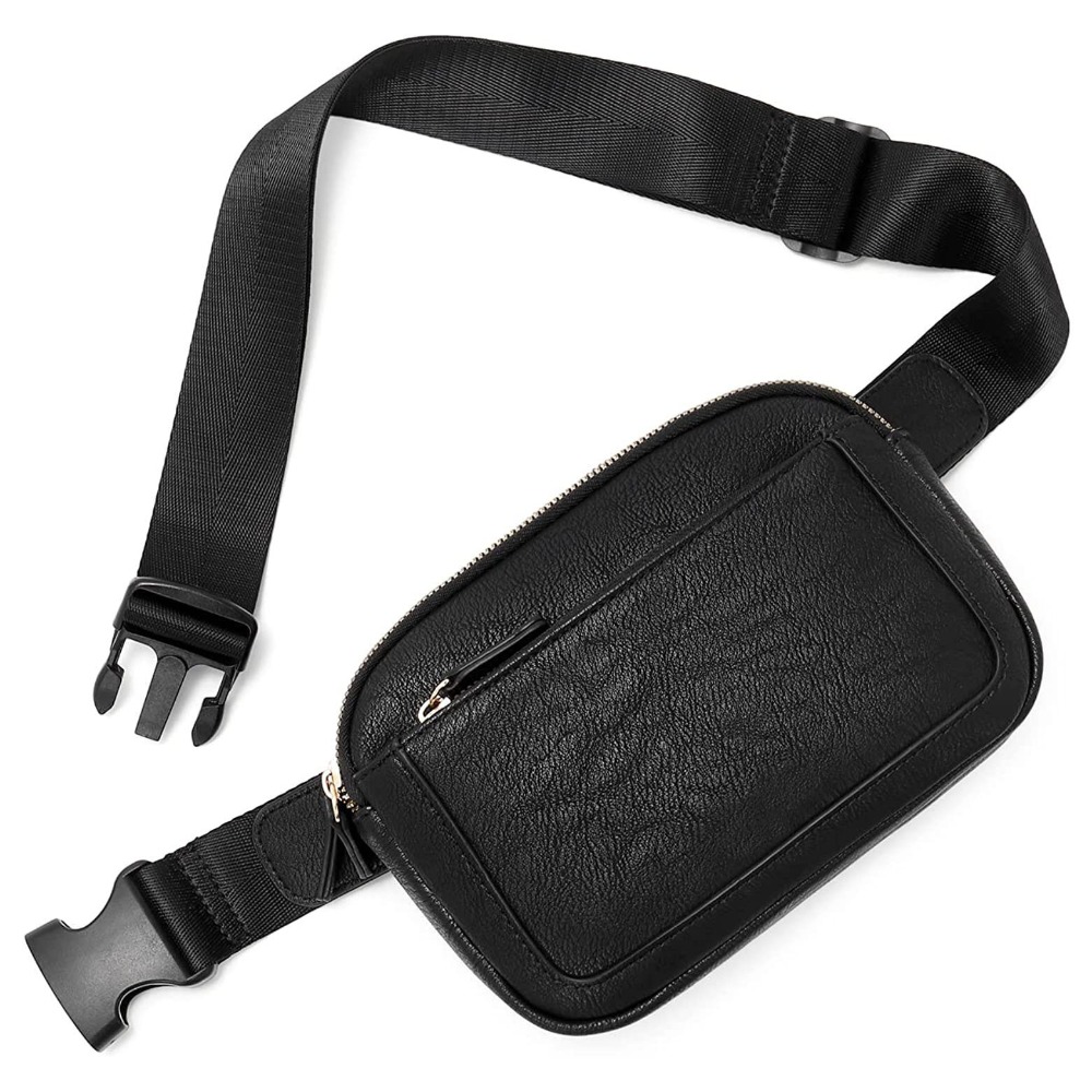 Women's PU Leather Fanny Pack, Adjustable Strap Crossbody Chest Bag, Fashion Waist Bag with Card Pocket for Outdoor Use