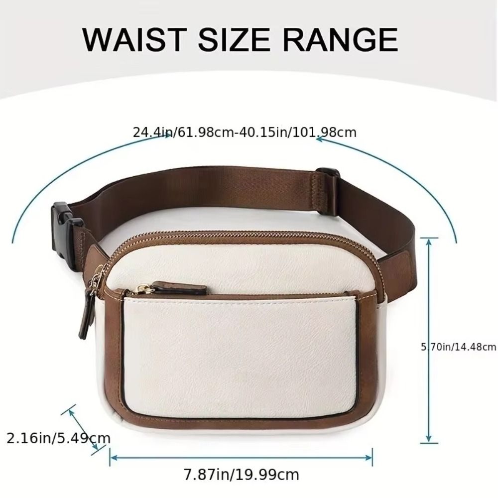 Women's PU Leather Fanny Pack, Adjustable Strap Crossbody Chest Bag, Fashion Waist Bag with Card Pocket for Outdoor Use