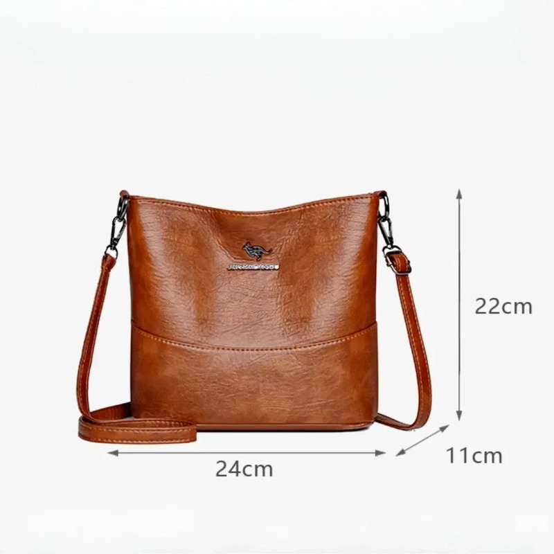 Designer Handbag For Women Soft PU Leather Crossbody Bag Casual Female Shoulder Bag 3