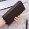 Men S Soft Leather Long Zipped Purse Slim Fashion Card Wallet Solid Pattern Suit Bag 0
