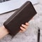 Men S Soft Leather Long Zipped Purse Slim Fashion Card Wallet Solid Pattern Suit Bag 4