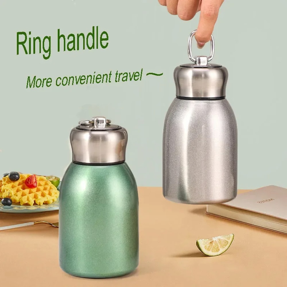Highvalue Mini Chubby Thermos Cup With 304 Stainless Steel Portable Carrying Ring Big Belly Vacuum 1