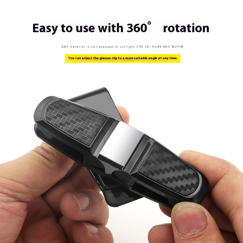 Multifunctional Automobile Eyeglass Storage Clip With Bidirectional Rotation 1