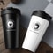 Portable Office Coffee Cup, Double-layer Vacuum Thermos, New American Simple Large-capacity Mug with Rope