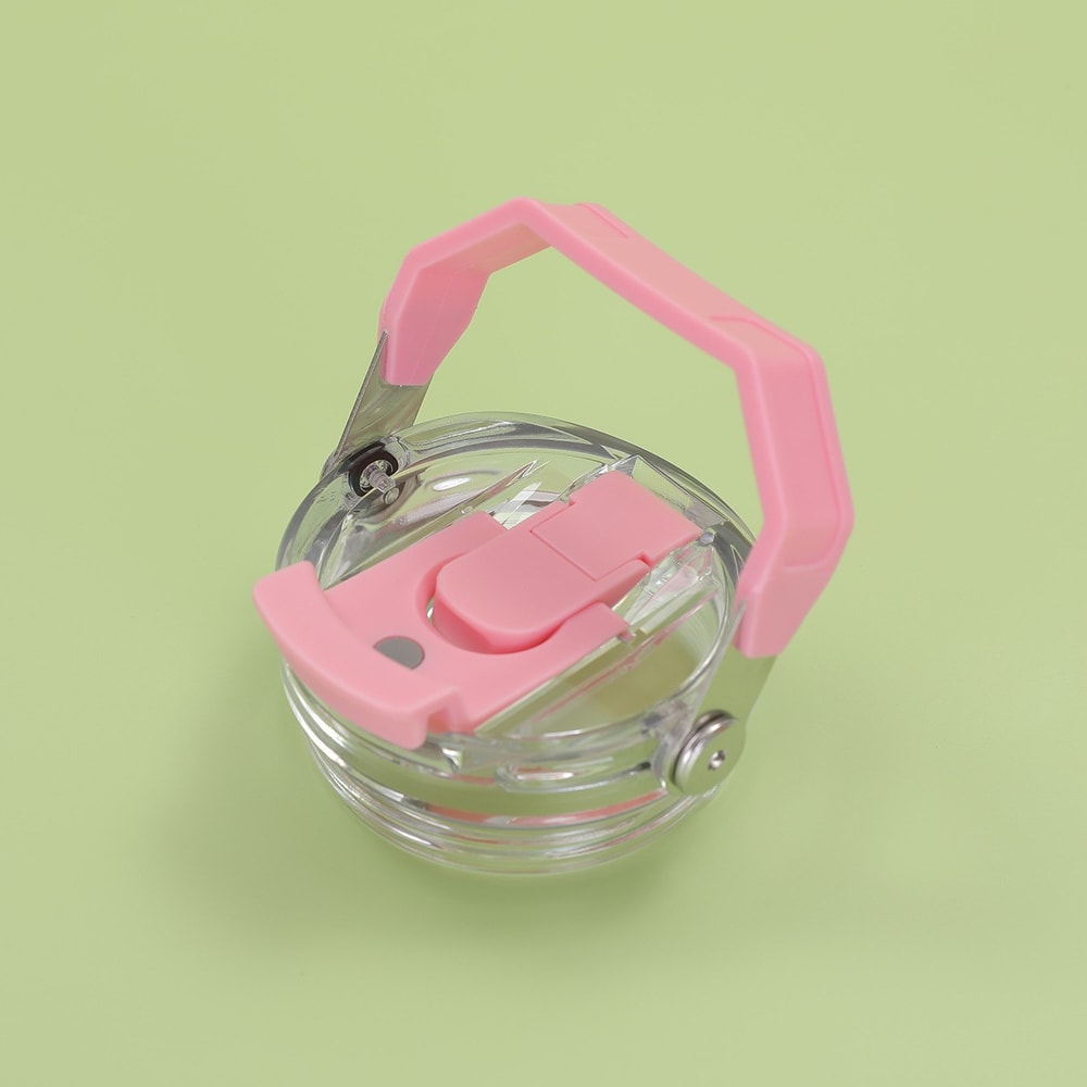 LeakProof Car Cup Portable Handle Double Drinking Cap Transparent With Straw High Appearance Level 6