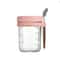 Transparent Glass HighValue Oat Cup With Lid And Spoon MultiColor Breakfast Cup Sealing With Scale 0