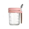 Transparent Glass HighValue Oat Cup With Lid And Spoon MultiColor Breakfast Cup Sealing With Scale 0