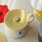 Round Creative Water Cup Lid, Simple Silicone Rubber Cover with Concave Embossed Letters, Leak-Proof