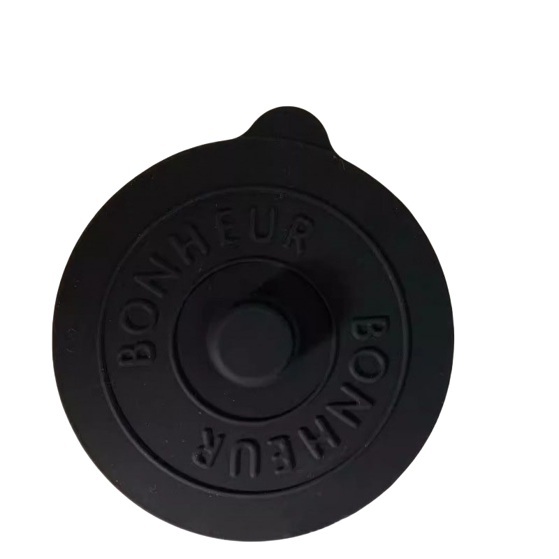 Round Creative Water Cup Lid, Simple Silicone Rubber Cover with Concave Embossed Letters, Leak-Proof