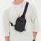 Fashion Black Messenger Bag, Mini Sling Shoulder Chest Bag Casual Chest Bag Backpack Variable Waist Bag Mobile Phone Bag