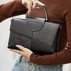 fashionable pu synthetic leather crossbody bag casual dinner wedding alligator pattern shoulder handbag