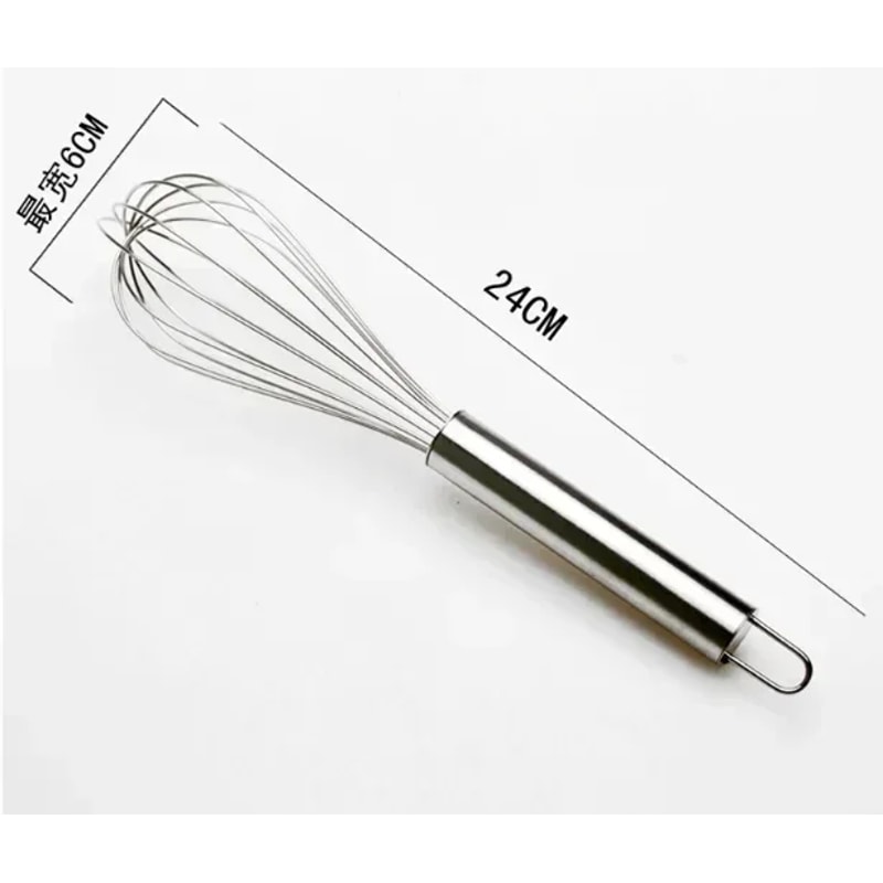 Stainless Steel Manual Egg Beater, Balloon Whisk Mixing Tool for Kitchen, Milk & Egg Beater