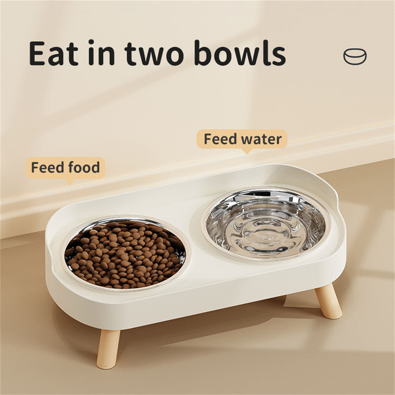 Fashionable Stainless Steel Dog and Cat Double Bowl, Large Capacity, Colorful Dopamine Pet Feeder