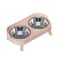 Fashionable Stainless Steel Dog and Cat Double Bowl, Large Capacity, Colorful Dopamine Pet Feeder