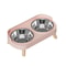 Fashionable Stainless Steel Dog and Cat Double Bowl, Large Capacity, Colorful Dopamine Pet Feeder