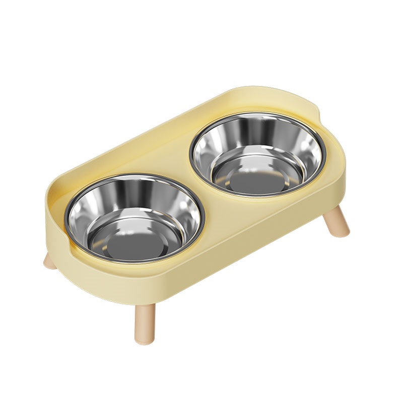 Fashionable Stainless Steel Dog and Cat Double Bowl, Large Capacity, Colorful Dopamine Pet Feeder