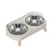 Fashionable Stainless Steel Dog and Cat Double Bowl, Large Capacity, Colorful Dopamine Pet Feeder