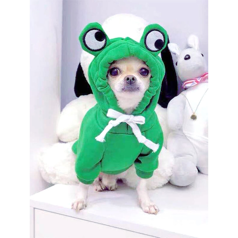 Cute Frog Pet Sweater Green Dog Hoodie For Small Dogs Fun Design Keep Your Pup Cozy And Stylish 0