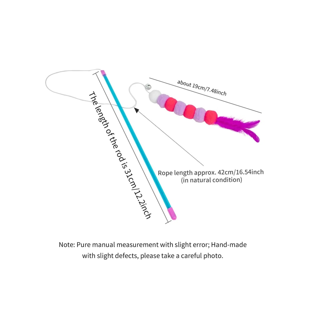 Funny Cat Stick New Elastic String With Feather Toy Imitated Furs Bug Suitable For Cats 6