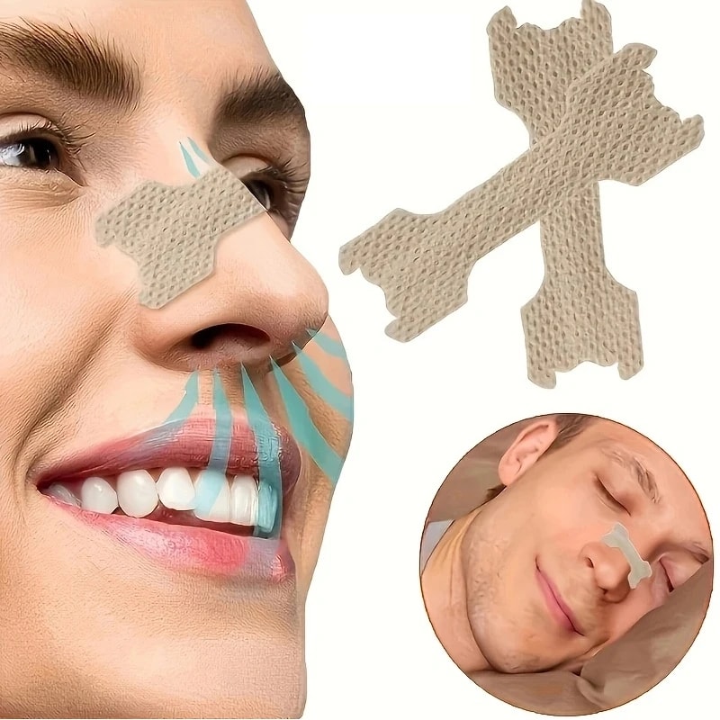 Breathable Nasal Patch for Snoring Relief, Physical Expansion Correction for Adults Sleep, Ventilation Nasal Patch