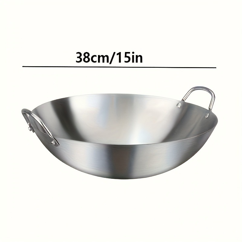 HighQuality Stainless Steel Wok Uncoated Durable ChefS Pan Easy To Clean 3