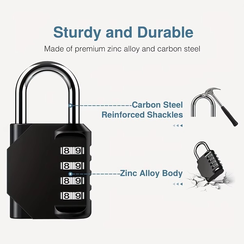 Waterproof Outdoor Padlock Digit Combination Lock For Gym Sports Locker School Toolbox 3