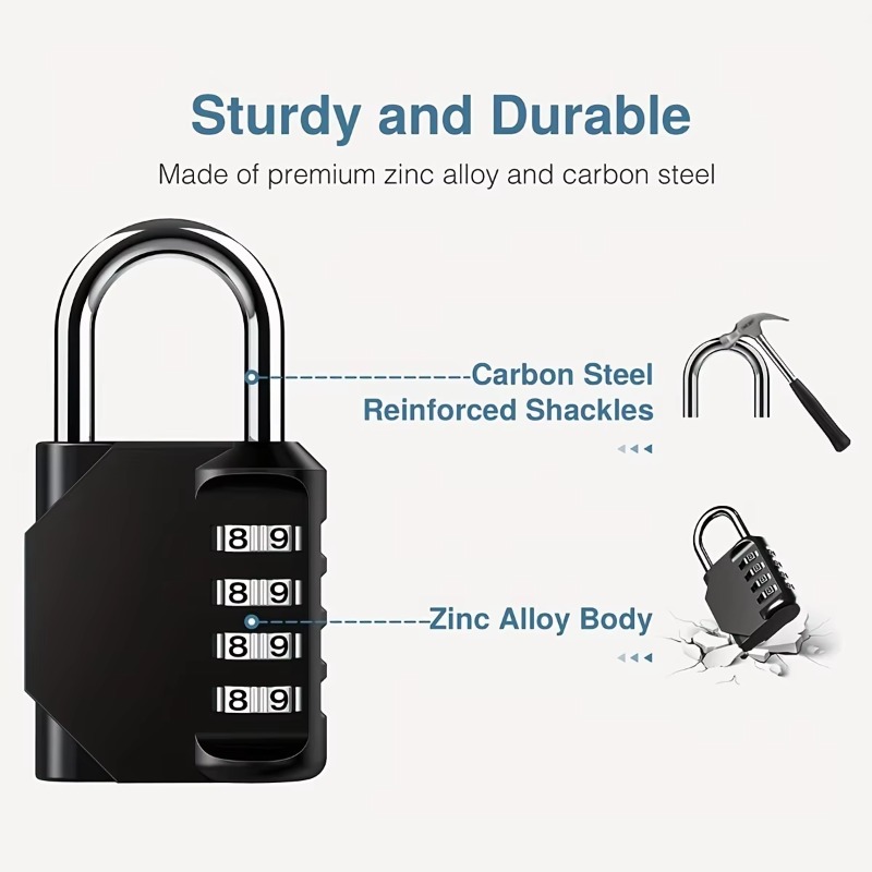 Waterproof Outdoor Padlock Digit Combination Lock For Gym Sports Locker School Toolbox 3