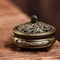 Mini Hollow Brass Pocket Incense Burner, Antique Ornament for Tea Tables, Dragon and Phoenix Decoration