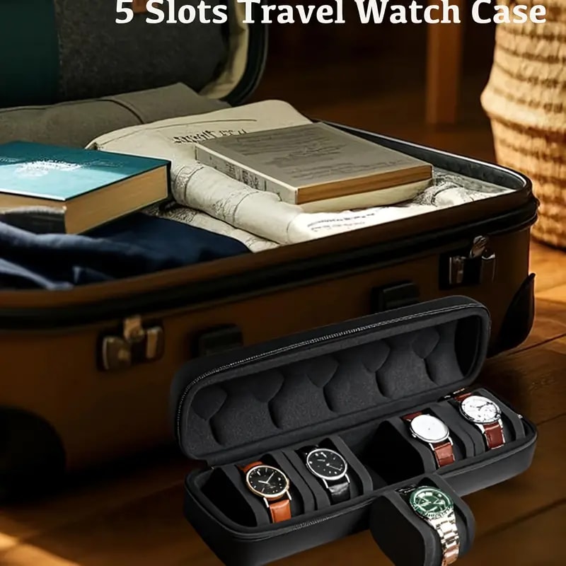 ScratchResistant Watch Case Protective Travel Storage Box EVA Secure Latch Closure Soft Foam Pillow
