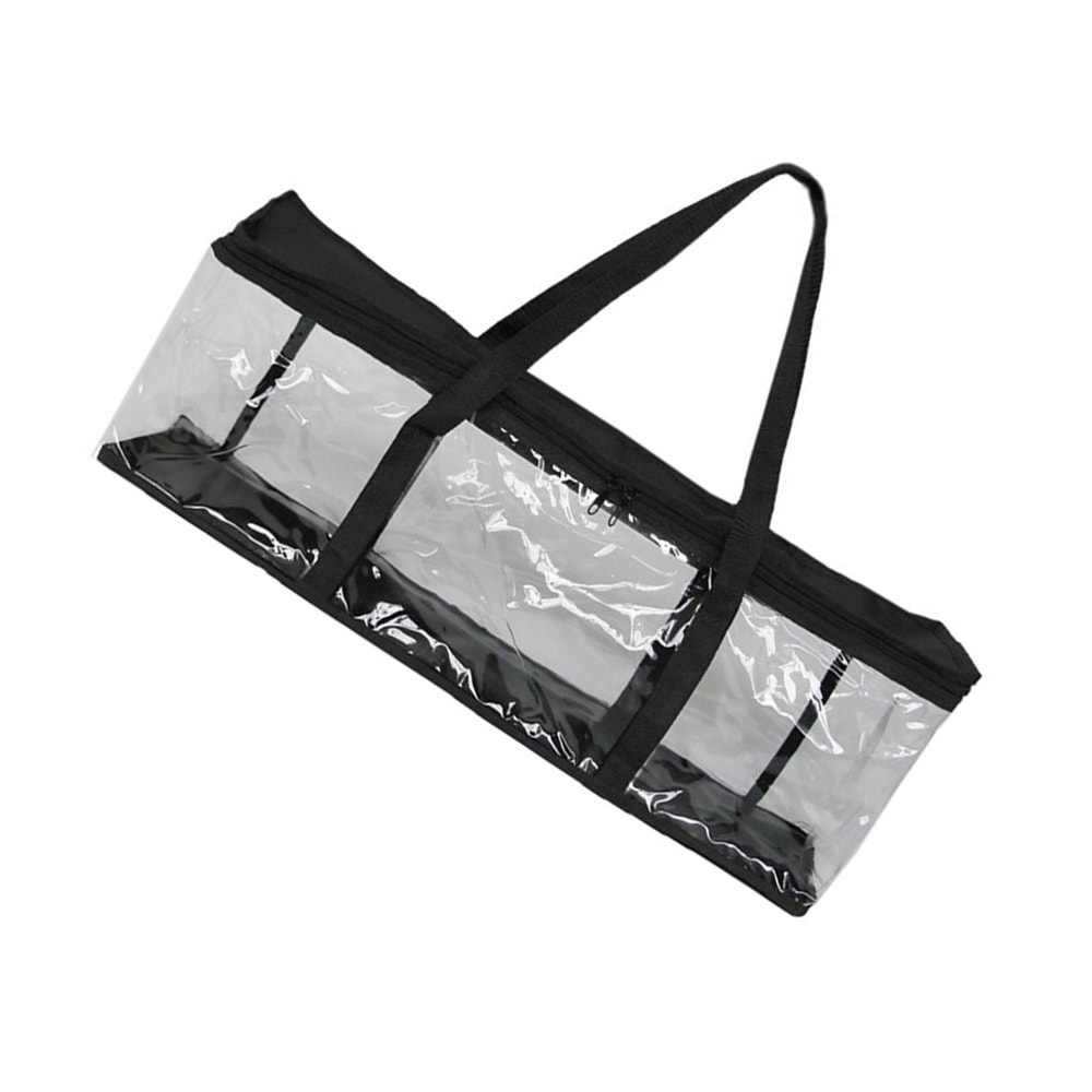 Clear Organizer Case Portable Media Collection Folder Dual Zipper Closure With Carry Handles 4