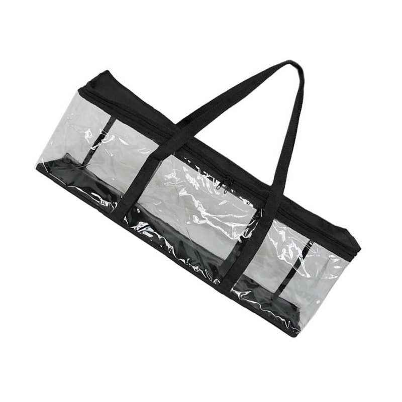 Clear Organizer Case Portable Media Collection Folder Dual Zipper Closure With Carry Handles 4