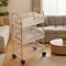 Clear Acrylic Mobile Cart Multilayer Storage Rack With Wheels Snack Storage Shelf For Living Room R 0