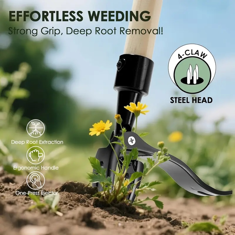 Sturdy Weed Puller HeavyDuty Stainless Steel Lawn Tool With Adjustable Height For Effortless Root R 5