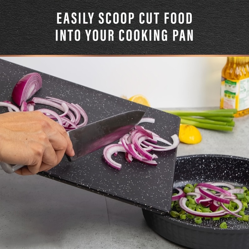 Durable Extra Large Cutting Board NonSlip Comfort Grip Dishwasher Safe Imitation Marble 2