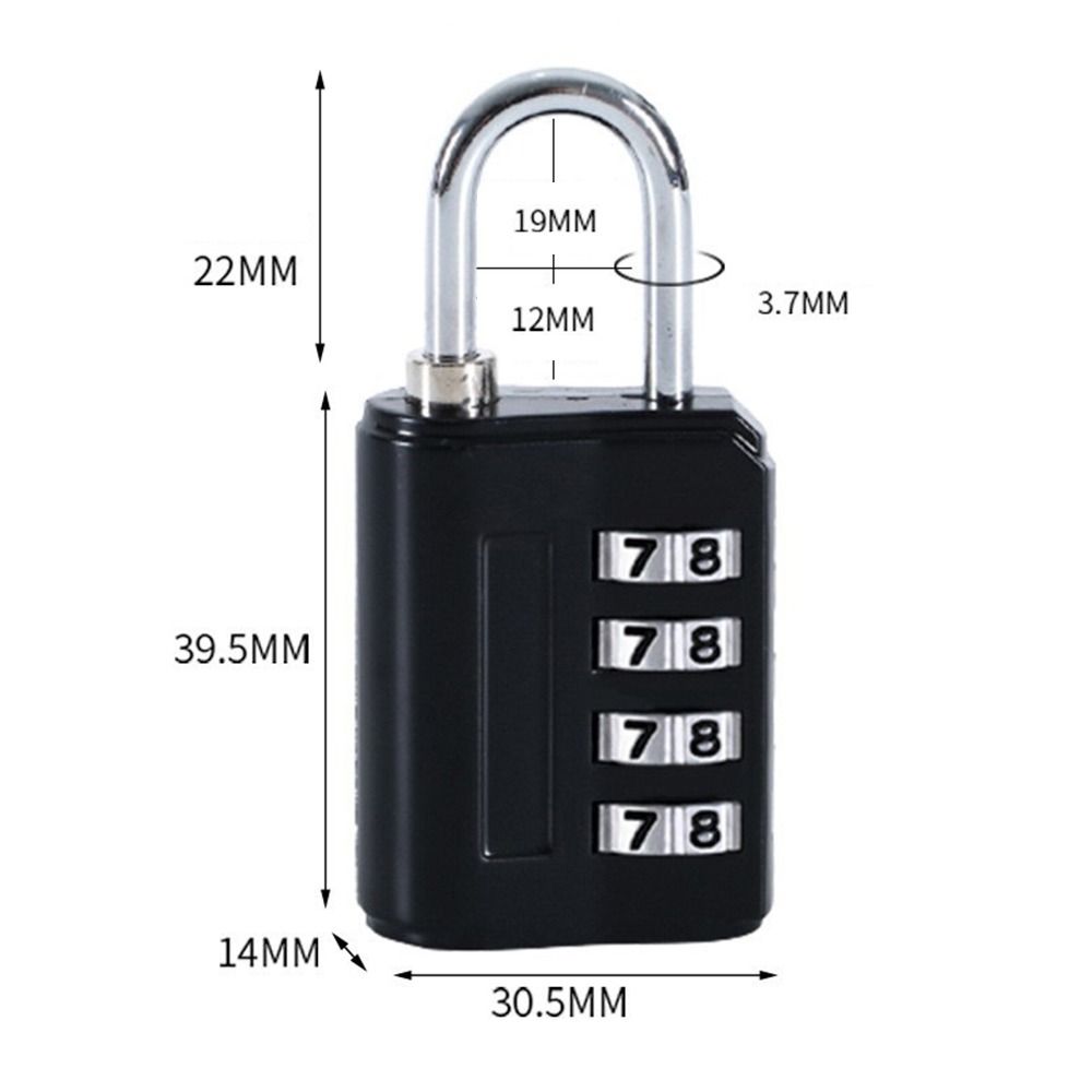 Zinc Alloy Combination Lock, Travel Safe Padlock for Suitcases and More