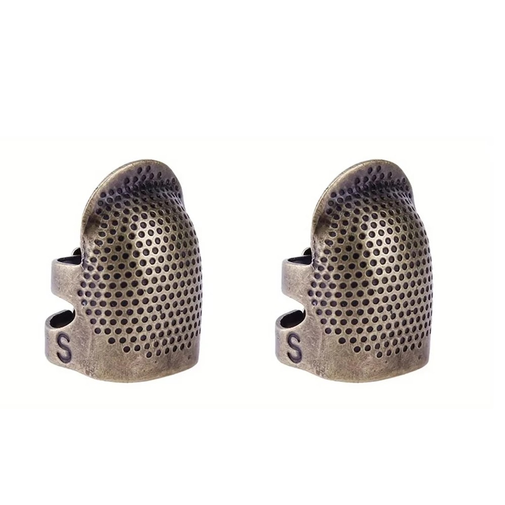Vintage Adjustable Thimble , Non-Slip Needle Ring, Finger Sleeve for Hand Sewing