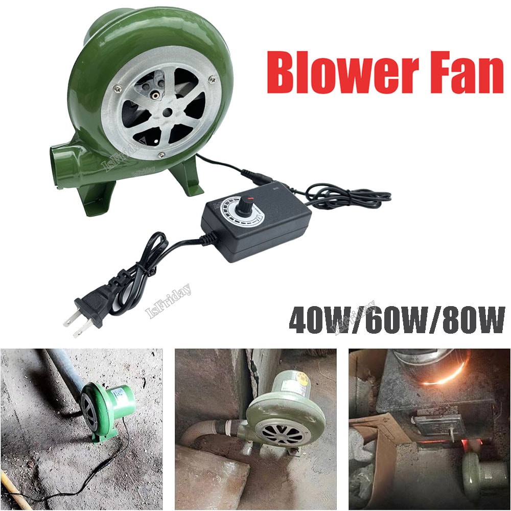 BBQ Fan Electric Blower Mini Blacksmith Forges Blower With Speed Adapter Adjustable Air Speed 0
